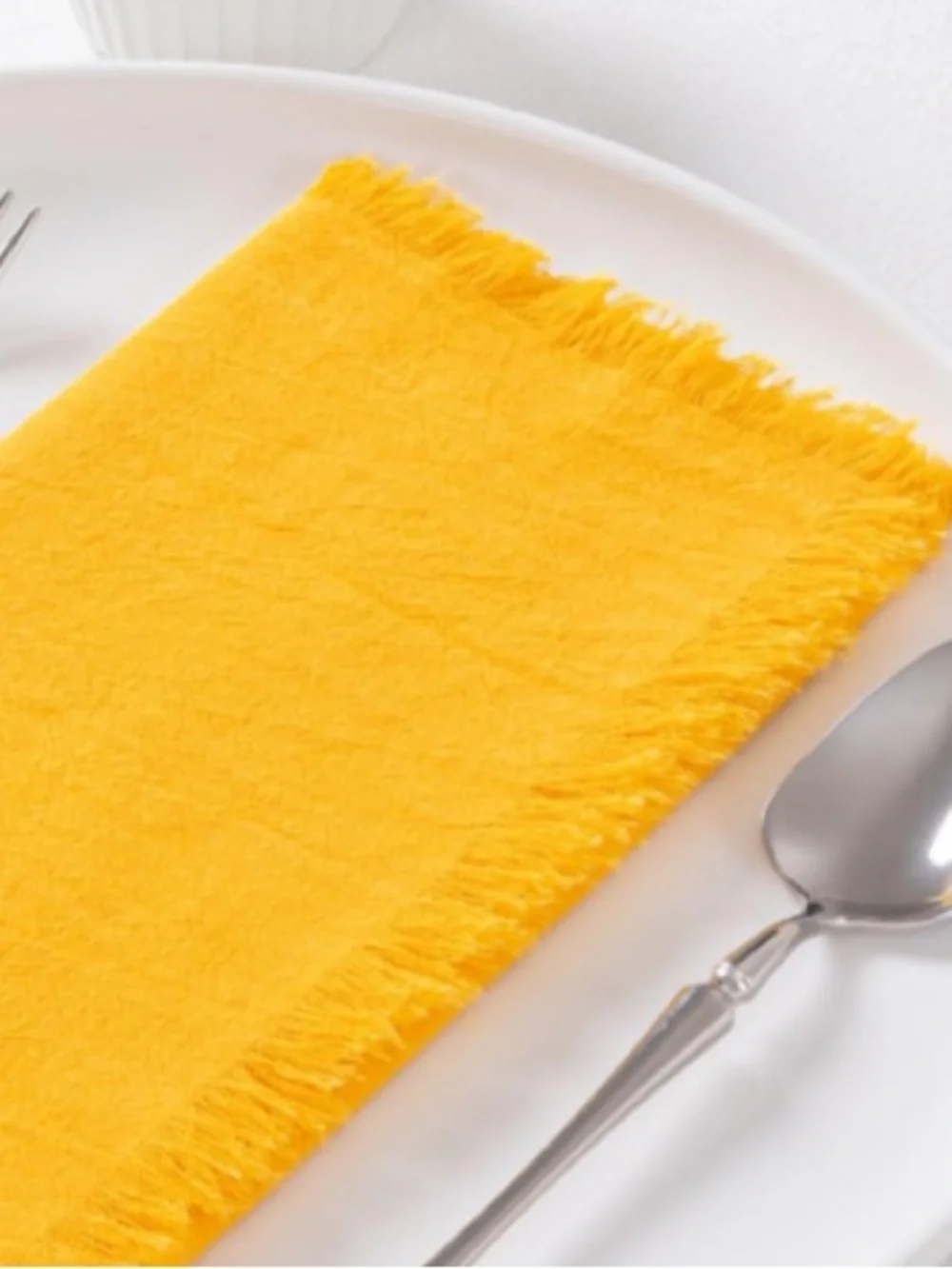 GOLD Fall Cotton Linen Washable Cloth Napkins SQUARE 17x17” (6-pack)